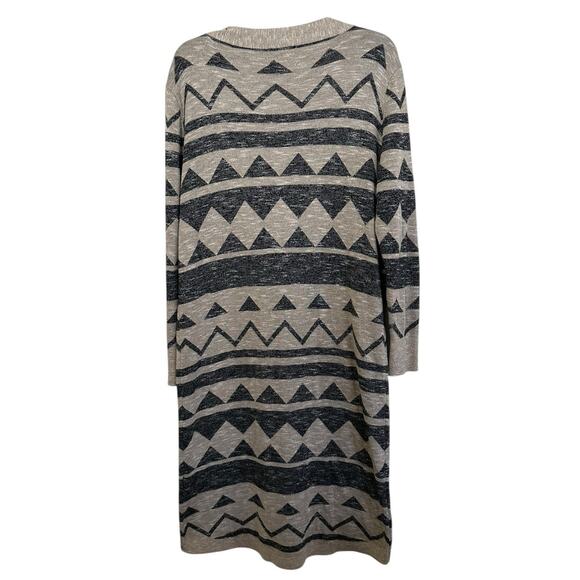 Cotton On Meduim Aztec Print Western Boho Button Up Longline Duster Cardigan - Picture 3 of 7